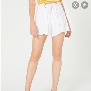 Guess Chica Grommet Lined White Front Tie Shorts S‎ NWT